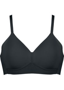 Naturana, Damen, Soft-BH &raquo;Smoothing&laquo; flache nahtlose Abschl&uuml;sse, breites Unterbrustband, ohne B&uuml;gel, basic, schwarz, 75 - Cup D, Softer Schalen-BH von
