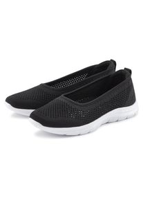 Lascana, Damen, Sneaker Ballerinas &raquo;Halbschuh,&laquo; runde Schuhspitze, ohne Verschluss, innenmaterial aus Textil, schwarz, 39, Sneaker Ballerinas als 