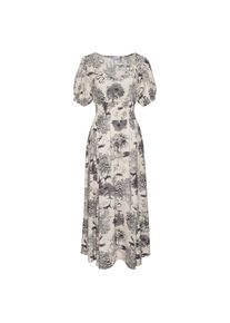 Lascana, Damen, Maxikleid mit Alloverdruck und V-Ausschnitt, Sommerkleid, Strandkleid, schwarz-creme bedruckt, N-Gr, 38 - N-Gr, schwarz-creme bedruckt