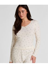 Hunkem&ouml;ller Hunkem&ouml;ller Damer Soveskorte 'Daisy' bl&aring; / pastelbl&aring; / oliven / uldhvid St&oslash;rrelse S