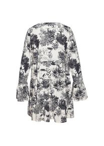 Lascana, Damen, Strandkleid mit Alloverdruck, Tunika, Blusenkleid aus Viskose, creme-schwarz, N-Gr, 40/42 - N-Gr, creme-schwarz, Kurzes Kaftankleid 