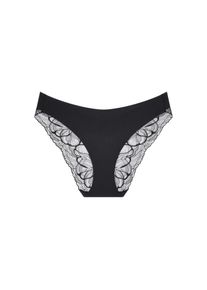Triumph, Damen, Slip &raquo;Body Make-Up Illusion Lace&laquo; florale Stretch-Spitze, hoher Beinausschnitt, weiche Microfaser, BLACK, 46, BLACK, Damen Highleg Tai