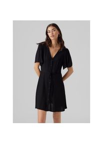 V&eacute;ro Moda Vero Moda, Damen, Minikleid &raquo;VMALBA SS SHORT DRESS WVN NOOS&laquo; Viskose, slim fit, Black, XS - N-Gr, Slim Fit Passform, mit schwingendem Rock