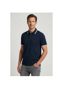 Selected, Herren, Poloshirt &raquo;SLHSLIM-ATLAS SPORT SS POLO&laquo; Baumwollmischung, slim fit, Sky Captain, M, Polo mit Knopfleiste von Selected Homme