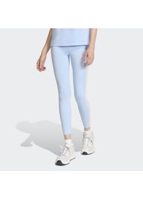 adidas Sportswear, Damen, Trainingstights &raquo;ESSENTIALS 3-STREIFEN COTTON&laquo; sportlicher Look mit 3-Streifen, aus Baumwolle und Elasthan, Glow Blue/Clear 