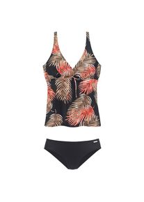 Lascana, Damen, B&uuml;gel-Tankini mit plakativem Bl&auml;tter-Print, schwarz-bedruckt, Cup B, 36 - Cup B, schwarz-bedruckt, Mit plakativem Bl&auml;tter-Print