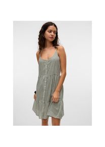 V&eacute;ro Moda Vero Moda, Damen, Tr&auml;gerkleid &raquo;VMBUMPY SHORT SINGLET DRESS WVN GA NOOS&laquo; Sommerkleid, Laurel Wreath Stripes:Snow White, XL - N-Gr, Kurzes Kleid von 