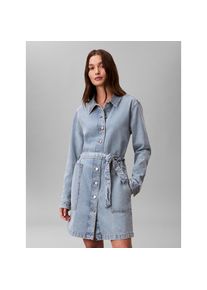 Calvin Klein Jeans, Damen, Jeanskleid &raquo;BELTED DENIM MINI DRESS COASTAL&laquo; aufgesetzte Taschen Regular Fit, durchgehende Knopfleiste und G&uuml;rtel, COASTAL 