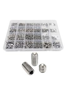 Y51A-Black Hex Hexagon Socket Allen Cup Point Grub Bolt Set 1500 M2 M2.5 M3 M5 M6 M8 DIN916 Stainless Steel Screw Kit Box