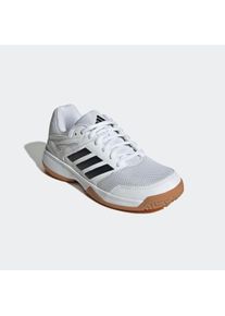 Hallenschuh adidas Performance "SPEEDCOURT IN KIDS", Jungen, Gr. 38,5, schwarz-wei&szlig; (cloud wei&szlig;, core schwarz, gum10), Synthetik, Textil, Schuhe Hallenschuh, geeignet f&uuml;r jeden Hallensport, Indoorschuhe f&uuml;r Kinder & Jugendliche