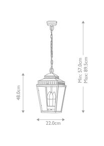 Elstead Lighting, Pendelleuchte, Mansion House Aussen-H&auml;ngeleuchte E14 3-fach Poliertes Nickel IP44 (E14)