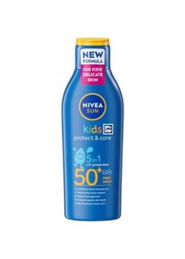 Nivea, Sonnencreme, Sun Kids Protect & Care 5In1 Baby Sun Lotion With Organic Almond Oil 200Ml (Sonnenlotion, SPF 50+, 200 ml)