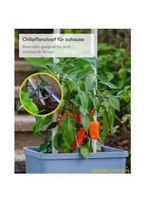 Gusta Garden, Anzuchtt&ouml;pfe + Anzuchtschalen, Aufzuchtt&ouml;pfe Charly Chili XL Blau
