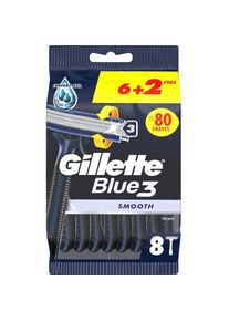 Gillette, Nassrasierer, Blue 3 Smooth 6+2er Einwegrasierer 8 St&uuml;ck