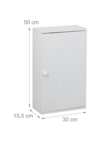 Relaxdays, Badezimmerschrank, H&auml;ngender Badschrank mit T&uuml;r (30 x 15.50 x 50 cm)