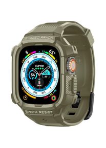 Spigen RUGGED ARMOR "PRO" Apple Watch ULTRA (49MM) VINTAGE KHAKI, Smartwatch Zubeh&ouml;r, Gr&uuml;n