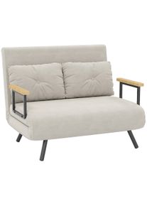 HOMCOM 2 Seater Couch Sofa , Convertible 2 Seater Sofa Bed with Cushions for Living Room, Bedroom, Beige| Aosom Ireland