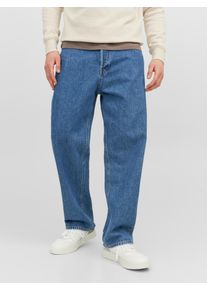 Jack & Jones Relax-fit-Jeans JACK & JONES "JJIALEX mit cleanem Look und Taschenvielfalt", Herren, Gr. 30, L&auml;nge 36, blau (mid blau denim), Denim/Jeans, Obermaterial: 100% Baumwolle, relaxed fit lang, Jeans Relax-fit-Jeans, Baumwolle, relax fit