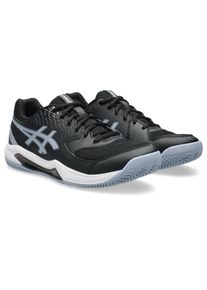 Tennisschuh asics "GEL-DEDICATE 8 CLAY", Herren, Gr. 48, schwarz (schwarz, grau blau), Textil, Schuhe Tennisschuh, Sandplatzschuhe f&uuml;r Aschepl&auml;tze