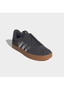 Sneaker adidas Sportswear "VL COURT 3.0", Damen, Gr. 40, carbon, silber metallic, gold metallic, Leder, Synthetik, Schuhe Sneaker, inspiriert vom Design des adidas samba