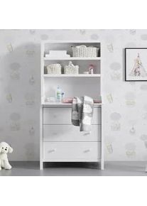 Wickelkommode Marie Wei&szlig; MDF mit Regalaufsatz