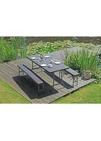 Garden Pleasure Gartengarnitur 3-tlg. Metall/ Kunststoff Schwarz