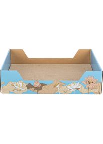 Trixie Kratzpappe Floral mit Katzenminze Hellblau