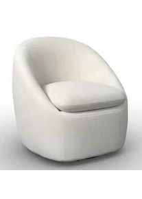 Sessel Dora Wei&szlig; Chenille drehbar