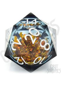 Glass Staff CritStones D20 d&eacute;s Liquid Core King Midas 5 cm