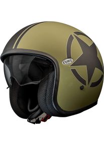 Premier Vintage Star, open face helmet , color: Matt Olive/Black , size: L