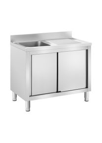 Mosogat&oacute; szekr&eacute;ny - 1 medence - ROYAL CATERING - rozsdamentes ac&eacute;l - 100 x 60 cm RC-IKS11