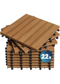 Casaria Drewniane płytki z drewna akacjowego zestaw 22 30x30cm