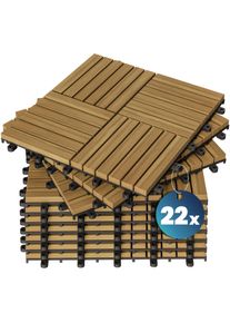 Casaria Houten tegel acaciahout FSC -gecertificeerd set van 11 30x30cm