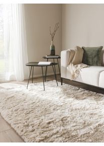 Tapis poil ras shaggy Whisper Beige 120x170 cm - Tapis poil court design moderne pour salon