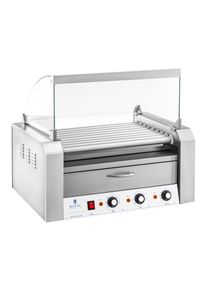 ROYAL CATERING Hot Dog Grill - 9 g&ouml;rgő - Hőfi&oacute;k - Rozsdamentes ac&eacute;l RCHG-9WO