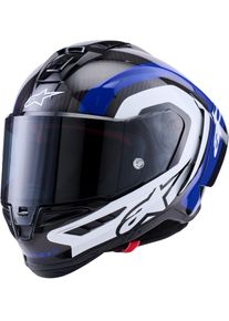 Alpinestars S-R10 Arius, kask pełnotwarzowy , kolor: Węgiel/Biały/Niebieski , rozmiar: XXL