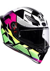 AGV K1 S Punkpulse S26, kask pełnotwarzowy , kolor: Czarny/Liliowy/Neonowyowy-Zielony/Biały , rozmiar: XL