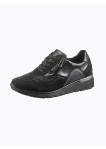 Waldl&auml;ufer Damen Sneaker f&uuml;r sehr kr&auml;ftige F&uuml;&szlig;e in schwarz ,Gr&ouml;&szlig;e 7, Witt, 55% Nubukleder, 27% Textil, 18% Lackleder