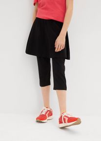 bonprix Capri legging bedolgozott szokny&aacute;val, fekete, 164/170