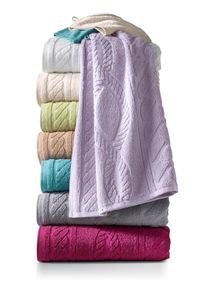 w&auml;schepur unisex Handdoek in lila ,maat 16x22 cm - 2 washandjes, Witt, 100% Katoen