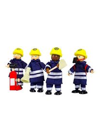 Tidlo Wooden Dollhouse Dolls Firefighters 4 pcs.