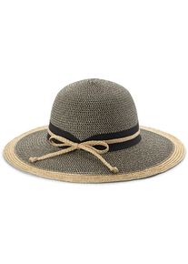 Pure Damenhut Papier-Stroh, Schwarz-Natur