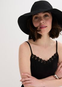 Solhatt med lamelleffekt - svart - storlek Onesize - bonprix