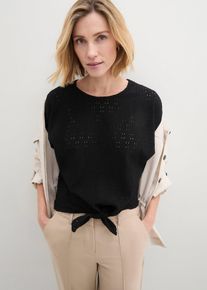 Topp med fladdermus&auml;rmar och h&aring;lbroderi - svart - storlek 52/54 (XXL) - bonprix