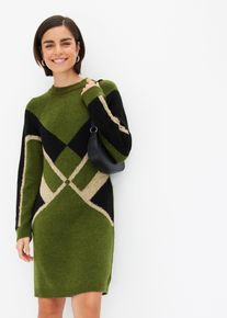 bonprix Strickkleid mit Glitzereffekt, gr&uuml;n