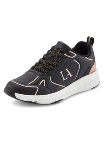 Lascana Dames Sneaker in zwart/goudkleurig ,maat 41, Witt, 100% Leer
