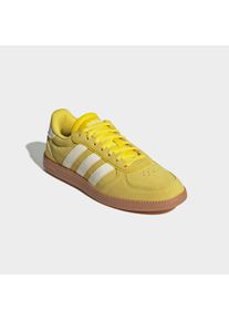 Sneaker adidas Sportswear "BREAKNET SLEEK", Damen, Gr. 42,5, gelb, sanftes wei&szlig;, gum10, Leder, Synthetik, Schuhe Sneaker