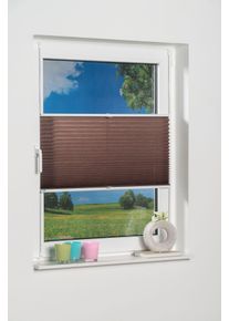 Plissee K-home "Klemmfix Pisa" Gr. 6, braun (mokka), B:90cm H:130cm, Obermaterial: 100% Polyester, Plissees, Plissee, Crushed-Optik, Topseller