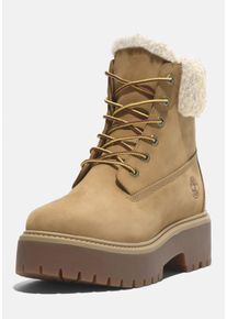 Winterboots Timberland "STONE STREETMID WARM LINED WATERPROOF BOOT", Damen, Gr. 38,5, braun (wheat nubuck), Leder, Textil, Schuhe Winterboots, Snowboots, Winterstiefel, Winterschuhe, wasserdicht und gef&uuml;ttert