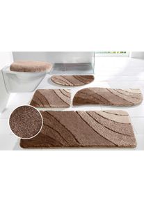 Badematte OTTO HOME "Josie, Badvorleger, Badezimmer Teppich" Gr. 8, beige (verlauf beige), H:20mm, Polyester, Badematten, Badematte, Badteppich, Badematten, rechteckig, rund & als 3-tlg. Set erh&auml;ltlich